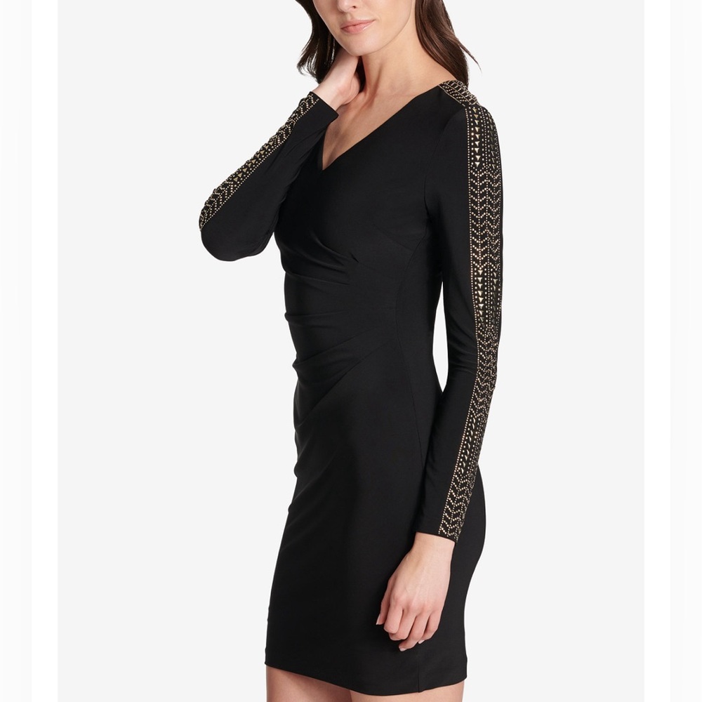 GUESS Studded Ruched Sheath Dress
